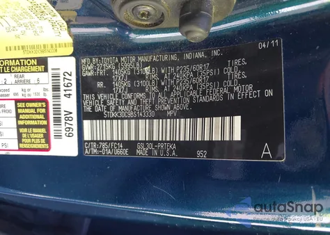 2011 Toyota Sienna Le V6 из США, поврежденный, VIN 5TDKK3DC9BS143330